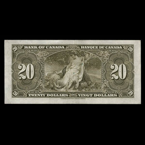 Canada, Banque du Canada, 20 dollars : 2 janvier 1937