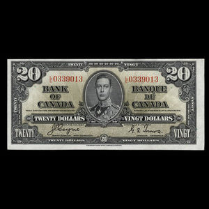 Canada, Banque du Canada, 20 dollars : 2 janvier 1937