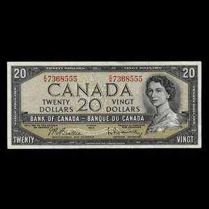 Canada, Banque du Canada, 20 dollars : 1954