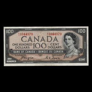 Canada, Banque du Canada, 100 dollars : 1954