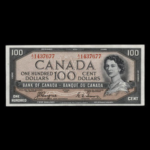 Canada, Banque du Canada, 100 dollars : 1954