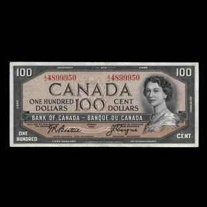 Canada, Banque du Canada, 100 dollars : 1954