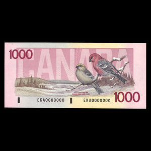 Canada, Banque du Canada, 1,000 dollars : 1988