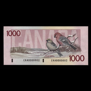 Canada, Banque du Canada, 1,000 dollars : 1988