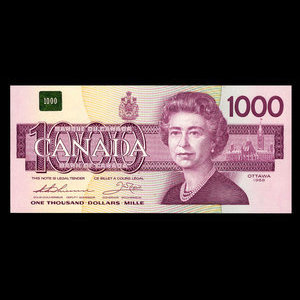 Canada, Banque du Canada, 1,000 dollars : 1988