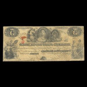 Canada, Farmer's Joint Stock Banking Co., 5 dollars : 1 février 1849