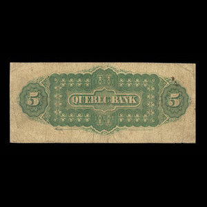 Canada, Banque de Québec, 5 dollars : 3 janvier 1888