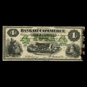 Canada, Canadian Bank of Commerce, 4 dollars : 1 juillet 1870