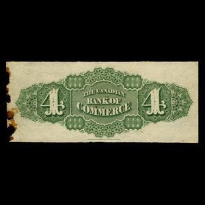 Canada, Canadian Bank of Commerce, 4 dollars : 1 juillet 1870