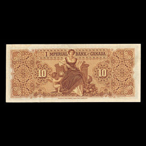 Canada, Imperial Bank of Canada, 10 dollars : 1 janvier 1910