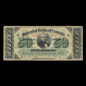 Canada, Imperial Bank of Canada, 50 dollars : 2 janvier 1917