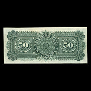 Canada, Standard Bank of Canada, 50 dollars : 1 décembre 1890