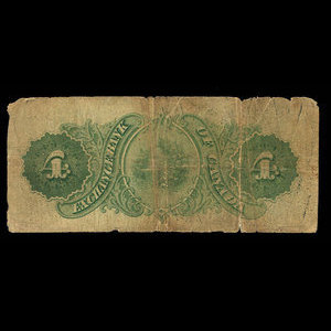 Canada, Exchange Bank of Canada, 4 dollars : 1 octobre 1872