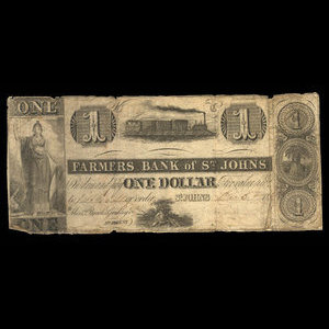 Canada, Farmers Bank of St. Johns, 1 dollar : 5 décembre 1837