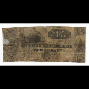 Canada, Farmers Bank of St. Johns, 1 dollar, 25 cents : 5 décembre 1837