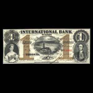 Canada, International Bank of Canada, 1 dollar : 15 septembre 1858