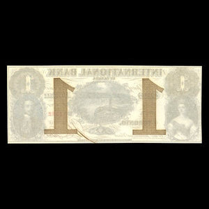 Canada, International Bank of Canada, 1 dollar : 15 septembre 1858