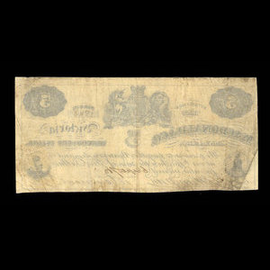 Canada, Macdonald & Company Bankers, 5 dollars : 6 septembre 1863