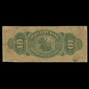 Canada, Maritime Bank of the Dominion of Canada, 10 dollars : 3 octobre 1881
