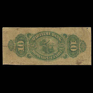 Canada, Maritime Bank of the Dominion of Canada, 10 dollars : 3 octobre 1881