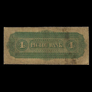 Canada, Pictou Bank, 4 dollars : 2 janvier 1874