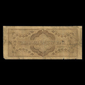 Canada, Royal Canadian Bank, 5 dollars : 26 juillet 1865