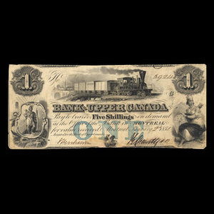 Canada, Bank of Upper Canada (York), 1 dollar : 2 janvier 1851