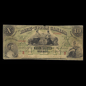 Canada, Bank of Upper Canada (York), 10 dollars : 6 juillet 1859