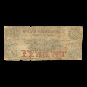 Canada, Zimmerman Bank, 20 dollars : 7 juin 1856