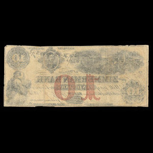 Canada, Zimmerman Bank, 10 dollars : 7 juillet 1856