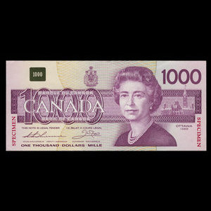 Canada, Banque du Canada, 1,000 dollars : 1988
