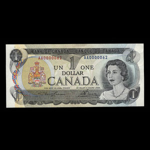 Canada, Banque du Canada, 1 dollar : 1973