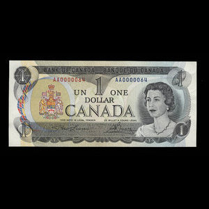 Canada, Banque du Canada, 1 dollar : 1973