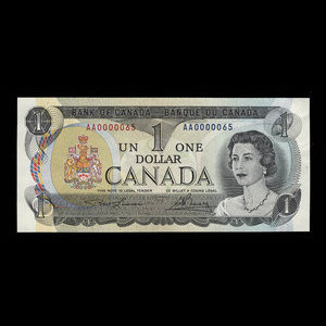 Canada, Banque du Canada, 1 dollar : 1973