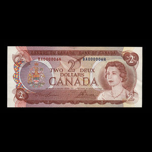 Canada, Banque du Canada, 2 dollars : 1974