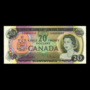 Canada, Banque du Canada, 20 dollars : 1969
