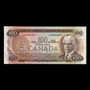 Canada, Banque du Canada, 100 dollars : 1975