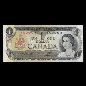 Canada, Banque du Canada, 1 dollar : 1973