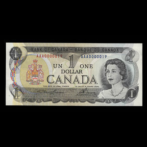 Canada, Banque du Canada, 1 dollar : 1973