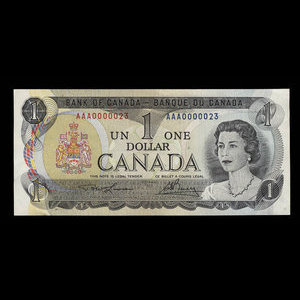 Canada, Banque du Canada, 1 dollar : 1973