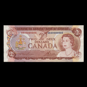 Canada, Banque du Canada, 2 dollars : 1974