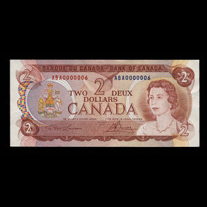 Canada, Banque du Canada, 2 dollars : 1974