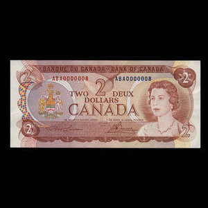 Canada, Banque du Canada, 2 dollars : 1974