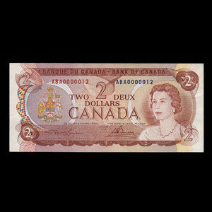 Canada, Banque du Canada, 2 dollars : 1974