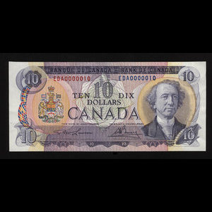 Canada, Banque du Canada, 10 dollars : 1971