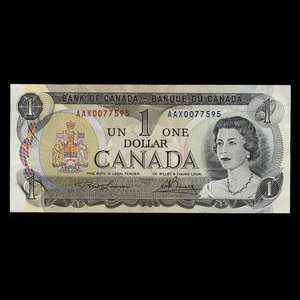 Canada, Banque du Canada, 1 dollar : 1973