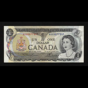 Canada, Banque du Canada, 1 dollar : 1973