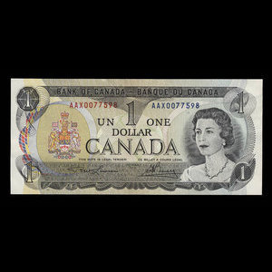 Canada, Banque du Canada, 1 dollar : 1973