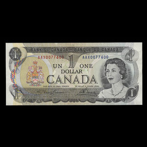 Canada, Banque du Canada, 1 dollar : 1973