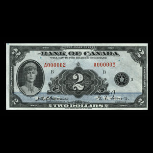 Canada, Banque du Canada, 2 dollars : 1935